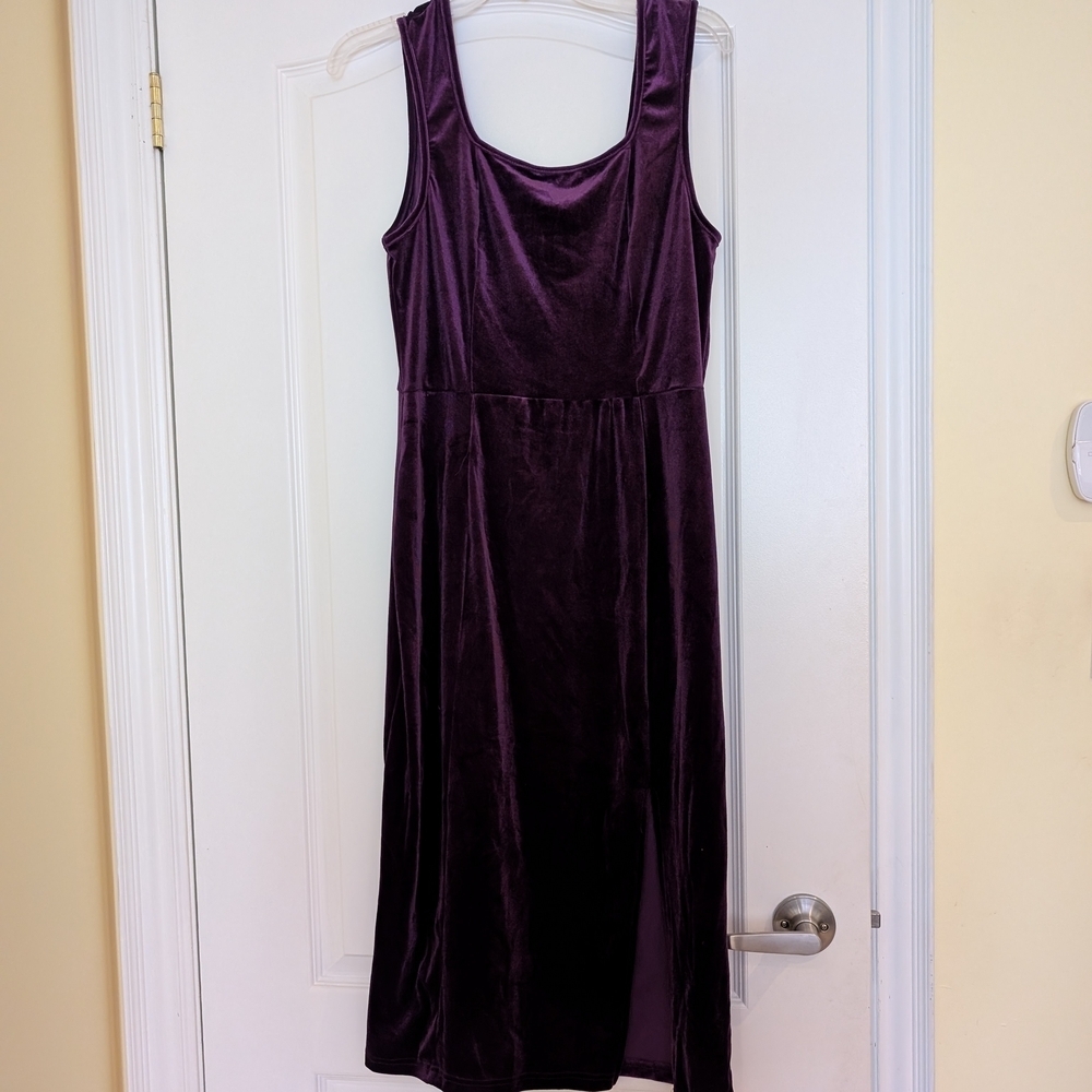 SHEIN Deep Purple Velvet Dress Xl